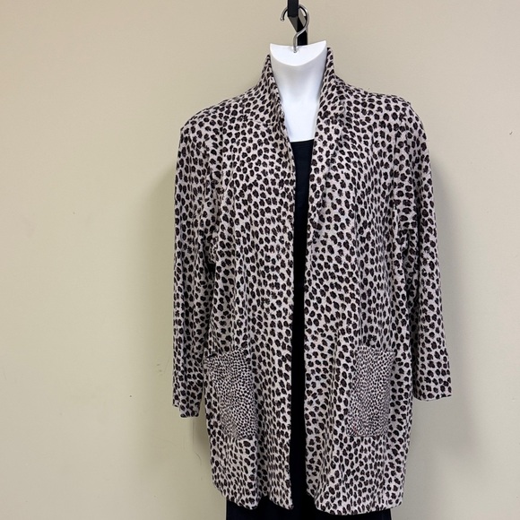 NIC+ZOE Leopard Print Open Front Blazer - Picture 1 of 9